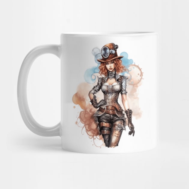 Watercolor Steampunk Girl #6 by Chromatic Fusion Studio